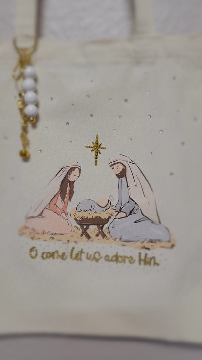 Come Let Us Adore Him Holiday Tote Bag